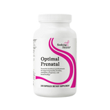 A Supplement container with the name Optimal Prenatal y Seeking Health.