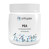 A white container with the name PEA by Orthoplex