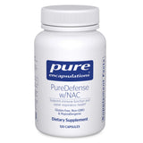 A Supplement container with the name PureDefense w/NAC by Pure Encapsulations.