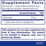Text describing the ingredients: D-Mannose 0.9g