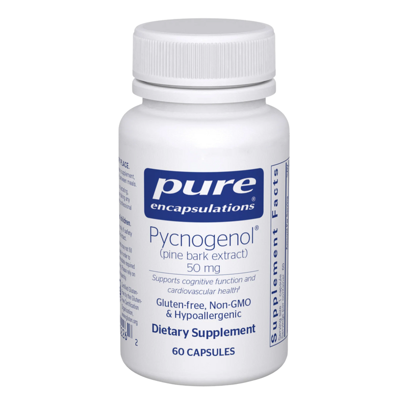 A Supplement container with the name Pycongenol by Pure Encapsulations.