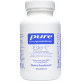 A Supplement container with the name Ester-C & flavonoids by Pure Encapsulations.