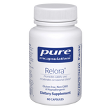 A Supplement container with the name Relora by Pure Encapsulations.
