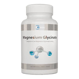 Image of a white supplement bottle that says rn labs magnesium glycinate magnesium glycinate (as magnesium glycinate) 150mg 180 caps