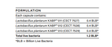 Image of Biome Cholecare Probiotic 30 caps contents:
Lactobacillus plantarum KABP™ 011 (CECT 7527), Lactobacillus plantarum KABP™ 012 (CECT 7528), Lactobacillus plantarum KABP™ 013 (CECT 7529),
billlion live bacteria