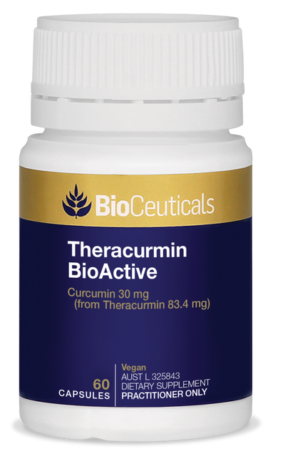 Bottle image of Bioceuticals Theracurmin Bioactive 60capsules.