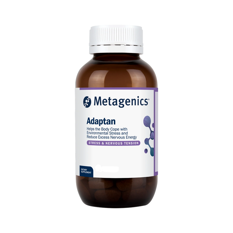 An image of a supplement called Adaptan by Metagenics with the capsule amount removed.