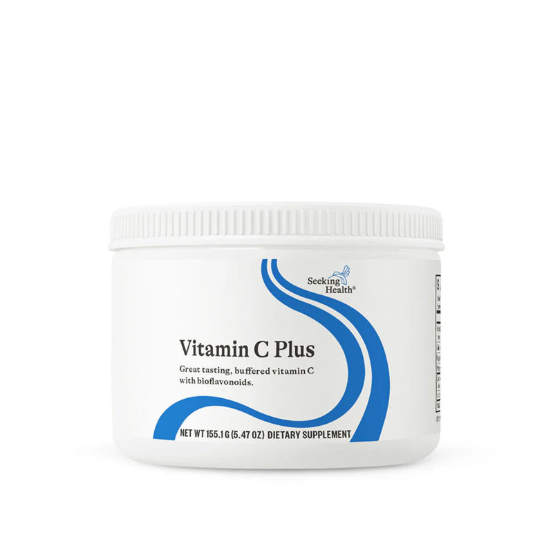 A Supplement container with the name Vitamin C Plus by Seeking Health.