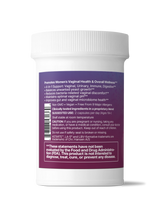 Image of back label describing suggested use and product description for Vaginal Health by Microiome lab, 60 caps