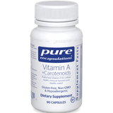 A Supplement container with the name Vitamin A + Carotenoids by Pure encapsulations.