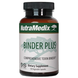 A supplement container with the name Binder Plus by NutraMedix