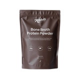 A Supplement pouch with the name Bone Broth Protein Powder (Chocolate) by Mitchell's Nutrition.