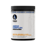 A Supplement conainer with the name Amino Complex by Designs for Sport.