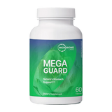 A Supplement container with the name Mega Guard by Microbiome Labs.