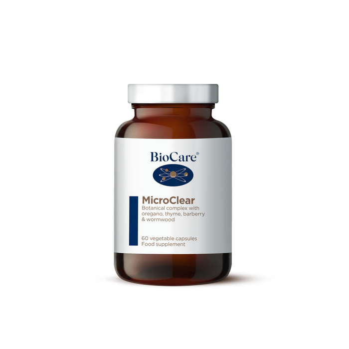 Image of diatary supplement MicroClear by BioCare, 60 capsules, botanical complex.