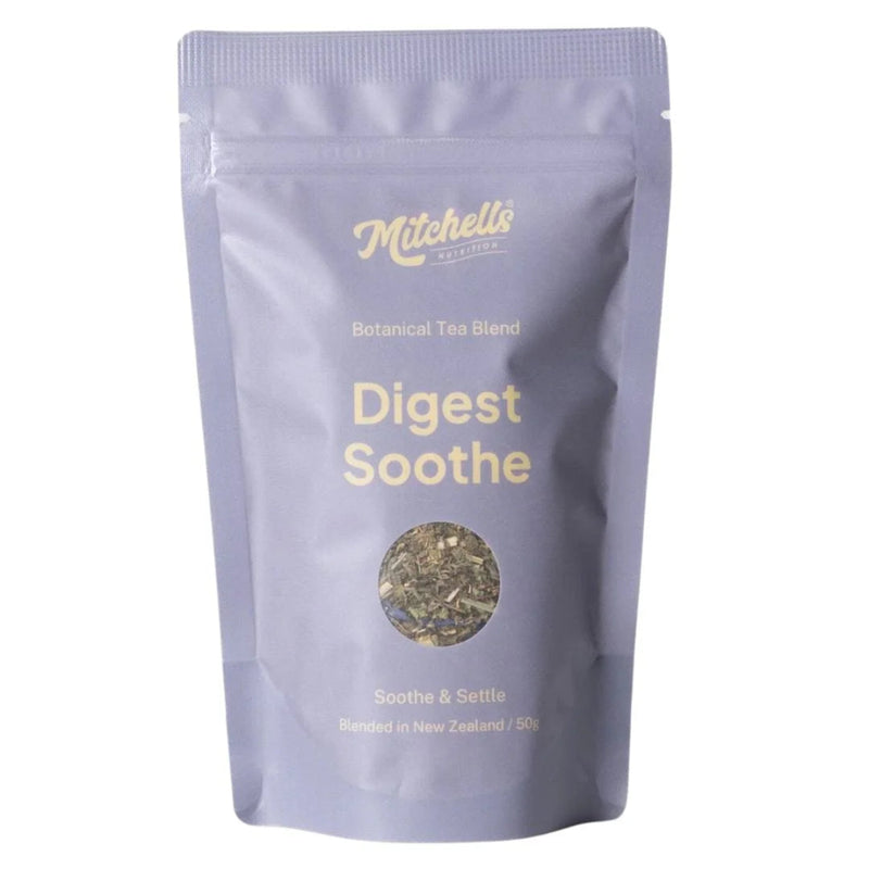 A Supplement Pouch with the name Digest Soothe by Mitchell's Nutrition.