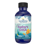 A Supplement container with the name Baby's DHA by Nordic Naturals.