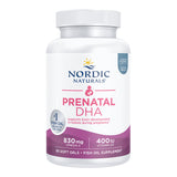 A Supplement container with the name Prenatal DHA by Nordic Naturals.
