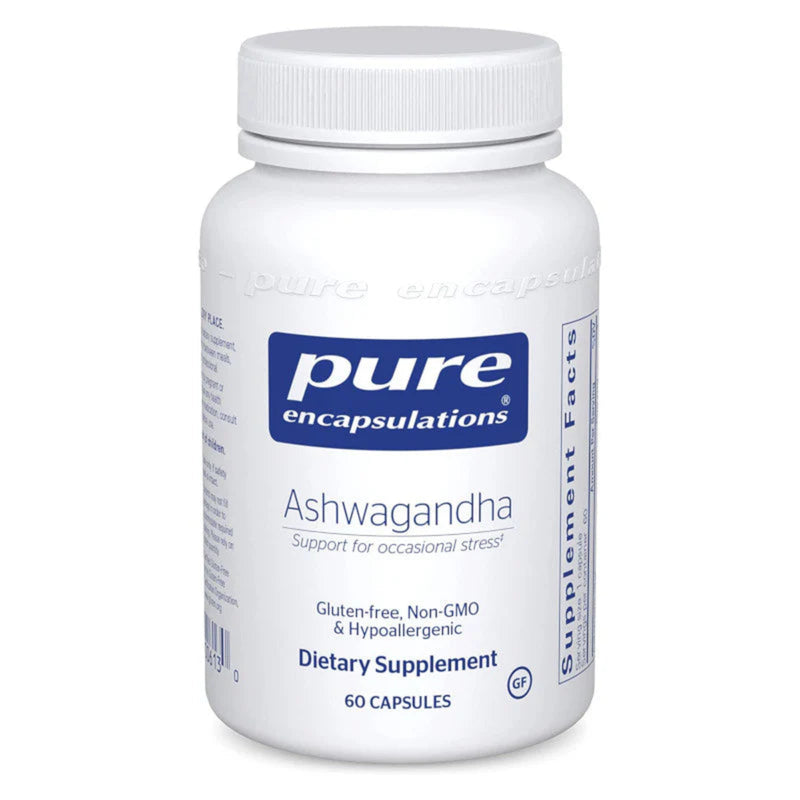 A Supplement container with the name Ashwangdha by Pure Encapsulations.