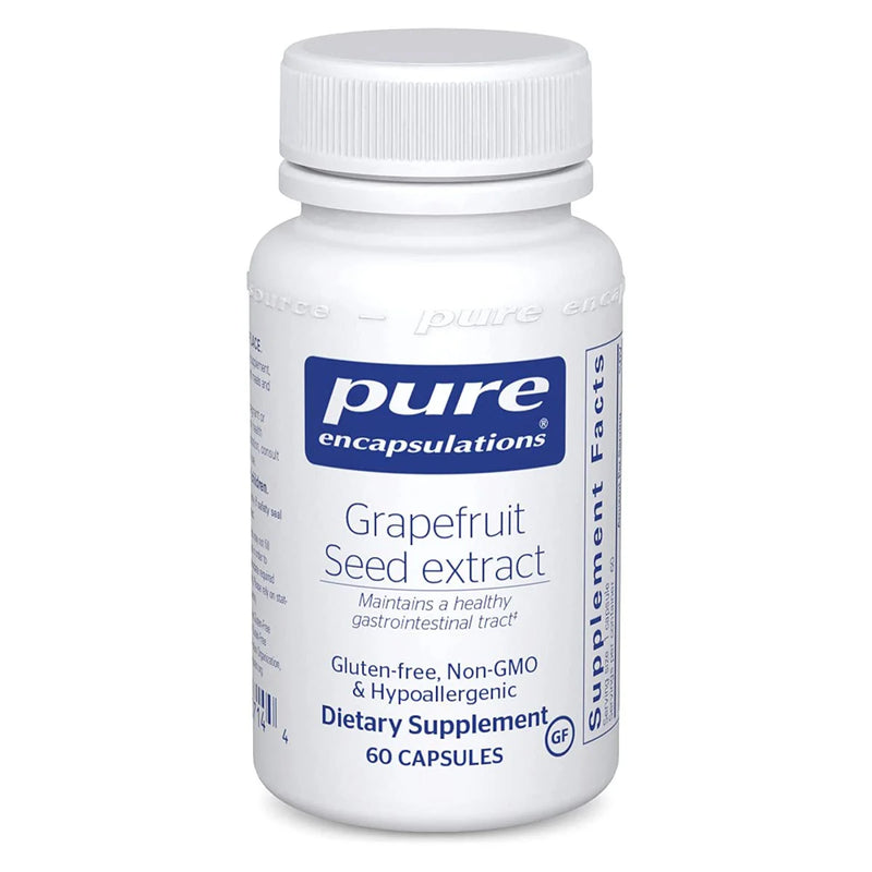 A Supplement container with the name Grapefruit Seed extract by Pure Encapsulations.