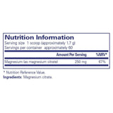 Ingredients: Magnesium (as magnesium Citrate) 250mg.