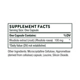 Ingredients including Rhodiola extract root, Rhodiola rosea.