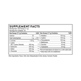 Ingredients: L-Leucine, L-Lysine, L-Isoleucine, L-Valine, L-Threonine, L-Histidine, L-Cystine, L-Phenylalanine, L-Methionine, L-Tyrosine, L-Trytophan.