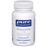 A Supplement container with the name Vinpocetine by Pure Encapsulations.