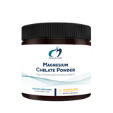 Image of Magnesium Chelate Powder by designs for health, white supplement bottle 150g