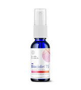 An image of a supplement bottle called Biocidin Throat Spray by Biocidin Botanicals