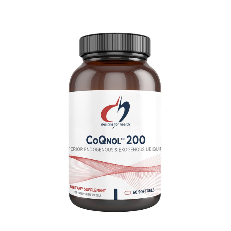An image of a supplement called CoQnol 200 by Designs for Health 60 softgels