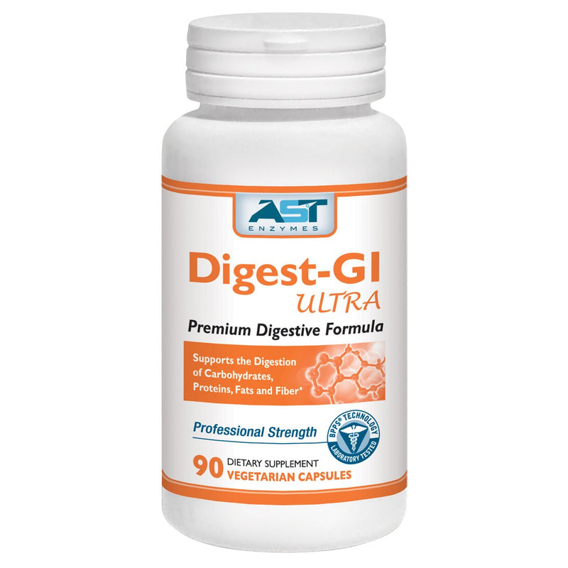 A Supplement container with the name Digest-GI by AST Enzymes.