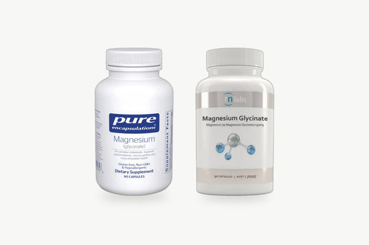 Pure Encapsulations and RN Labs magnesium glycinate bottles