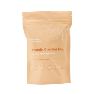 A Supplement container with the name Protein Cracker Mix by Nothing Naughty.