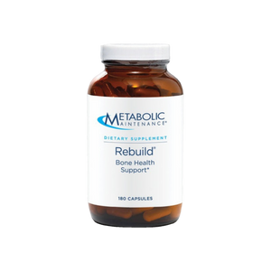 A Supplement container with the name Rebuild by Metabolic Maintenance,