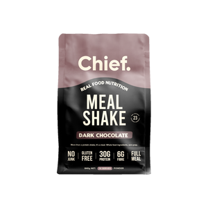 A supplement container of Meal Shake (Dark Chocolate) by Chief Nutrition