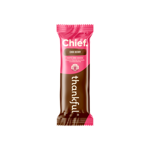 A supplement container of Thankful Bar Choc (Berry) by Chief Nutrition