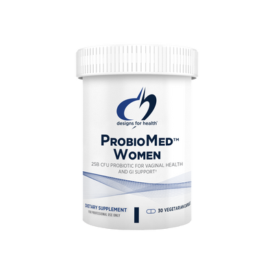 A supplement container of ProbioMed™ Women by Designs for Health - USA
