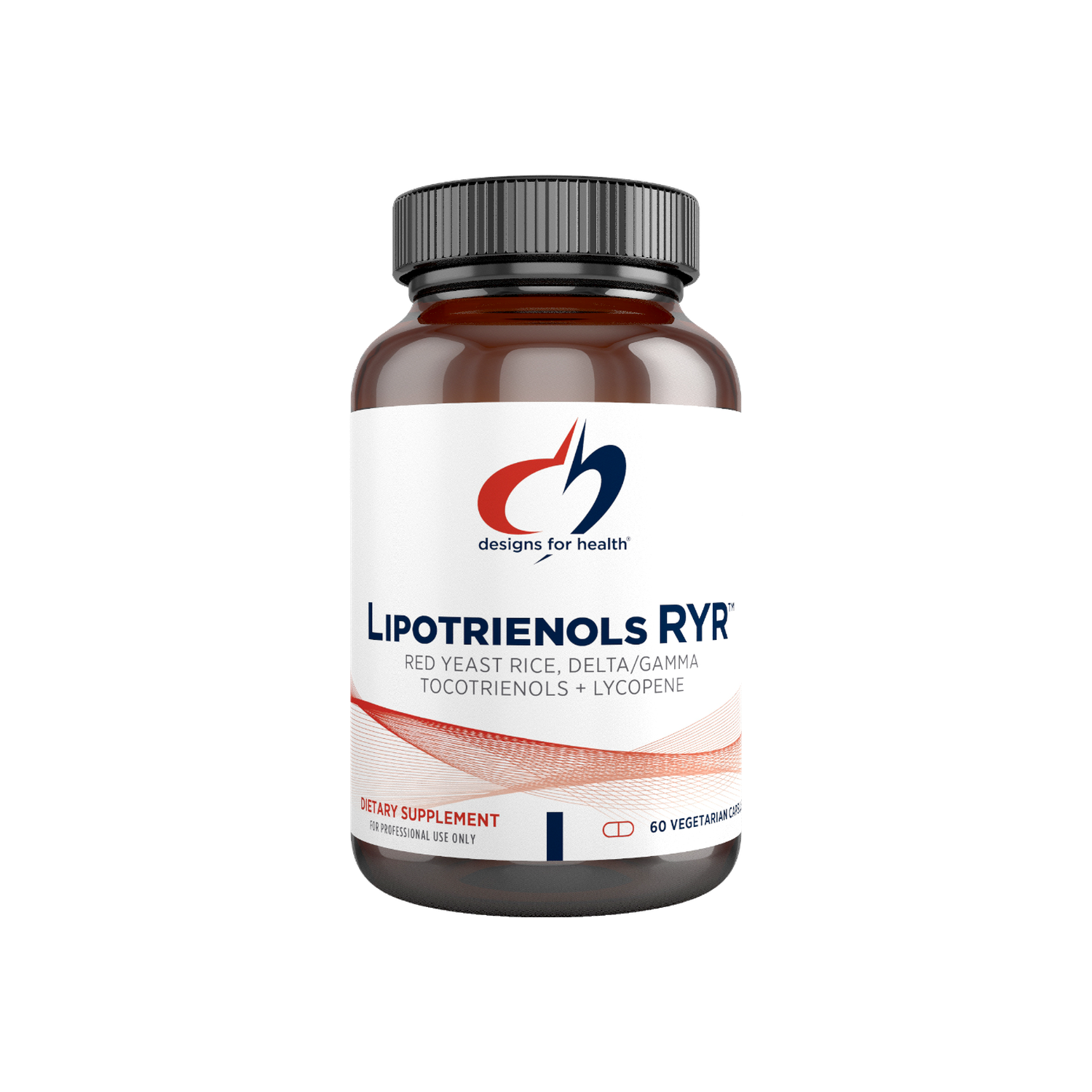 A supplement container of Lipotrienols RYR by Designs for Health - USA