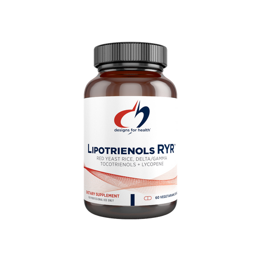 A supplement container of Lipotrienols RYR by Designs for Health - USA