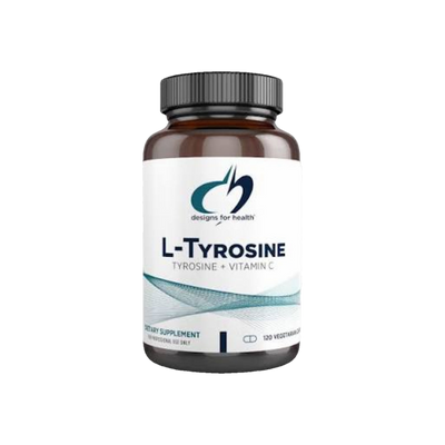 A Supplement container with the name L-Tyrosine by Designs for Health