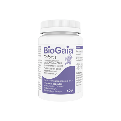 A supplement container of BioGaia Osfortis Probiotic by BioGaia