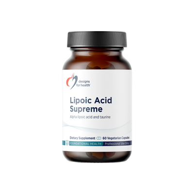 A supplement container of Lipoic Acid Supreme™ by Designs for Health - USA