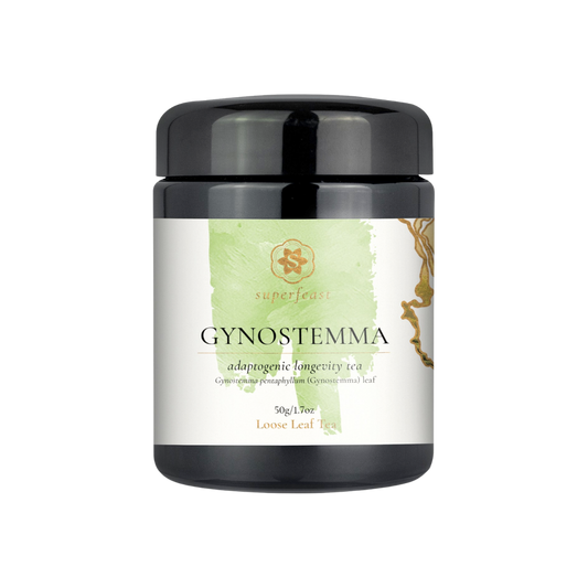 A supplement container of Gynostemma Tea by SuperFeast