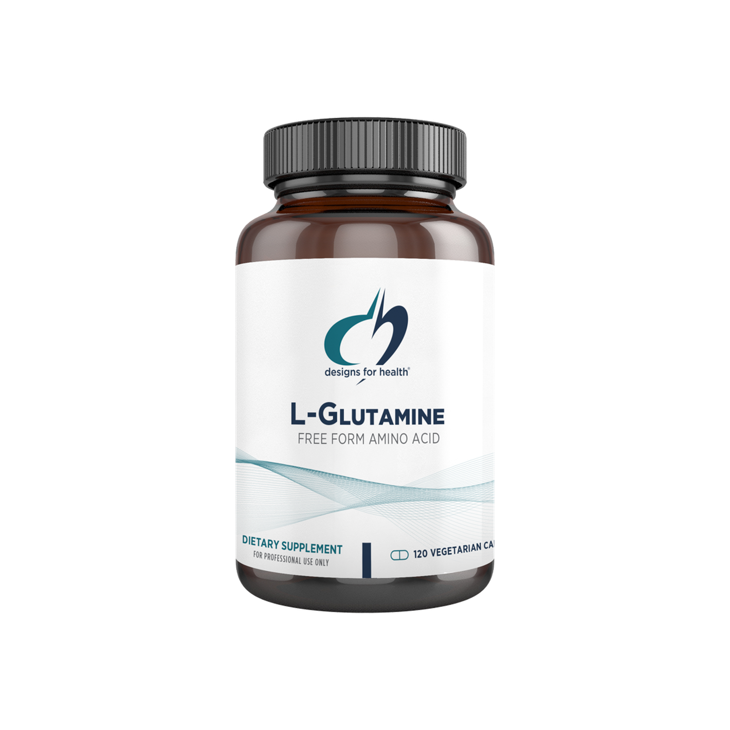 A supplement container of L-Glutamine Caps by Designs for Health - USA