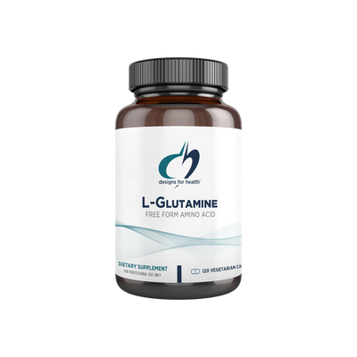 A supplement container of L-Glutamine Caps by Designs for Health - USA