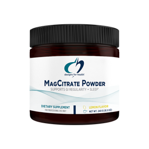 A supplement container of MagCitrate Powder by Designs for Health - USA