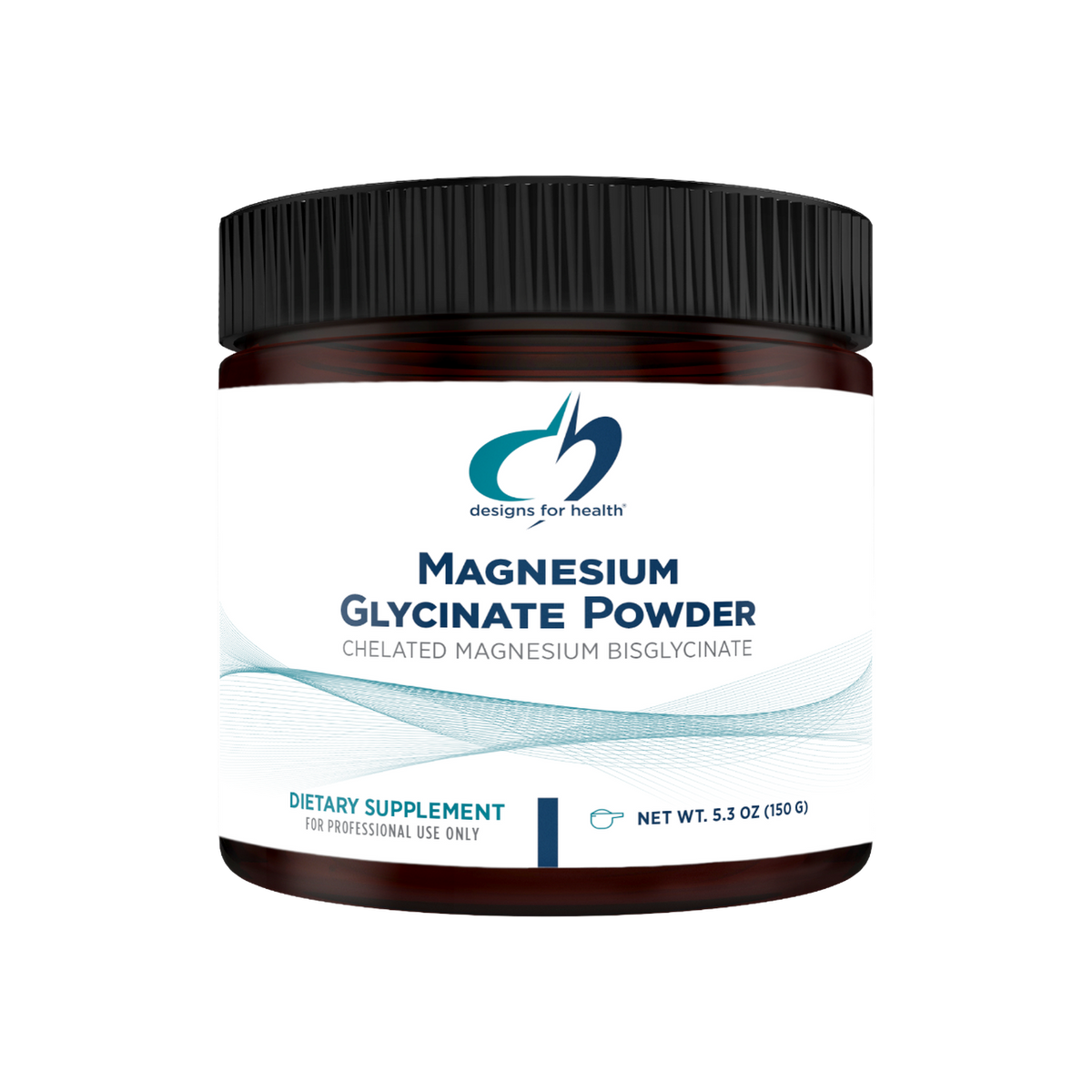 A supplement container of Magnesium Glycinate Powder, 150g by Designs for Health - USA