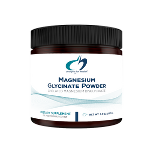 A supplement container of Magnesium Glycinate Powder, 150g by Designs for Health - USA