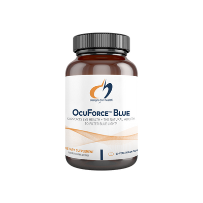 A supplement container of OcuForce Blue by Designs for Health - USA
